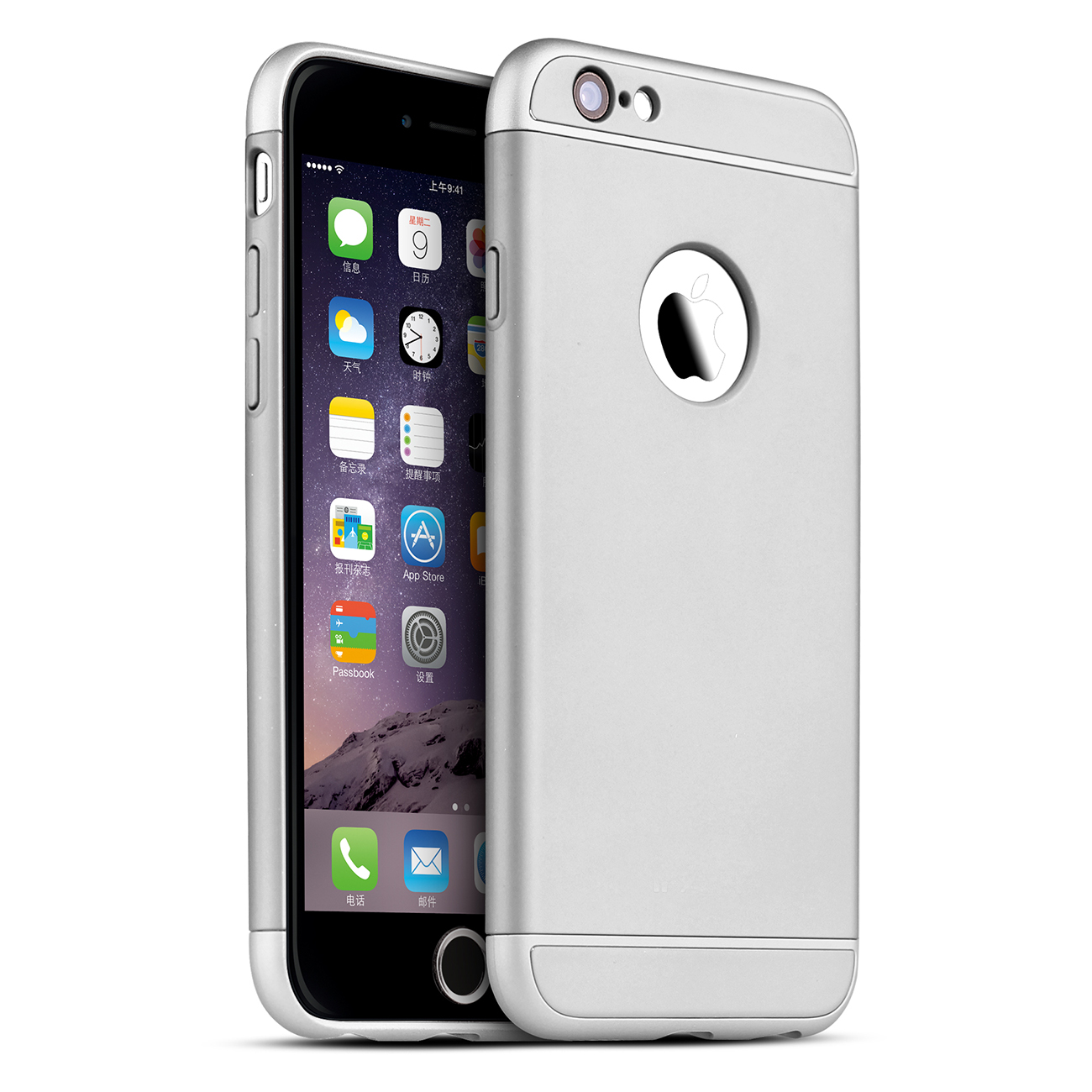 Apple iPhone 6, 6s, 6 Plus, 6s Plus Gummierte Schutzhülle „Flash“ Silber
