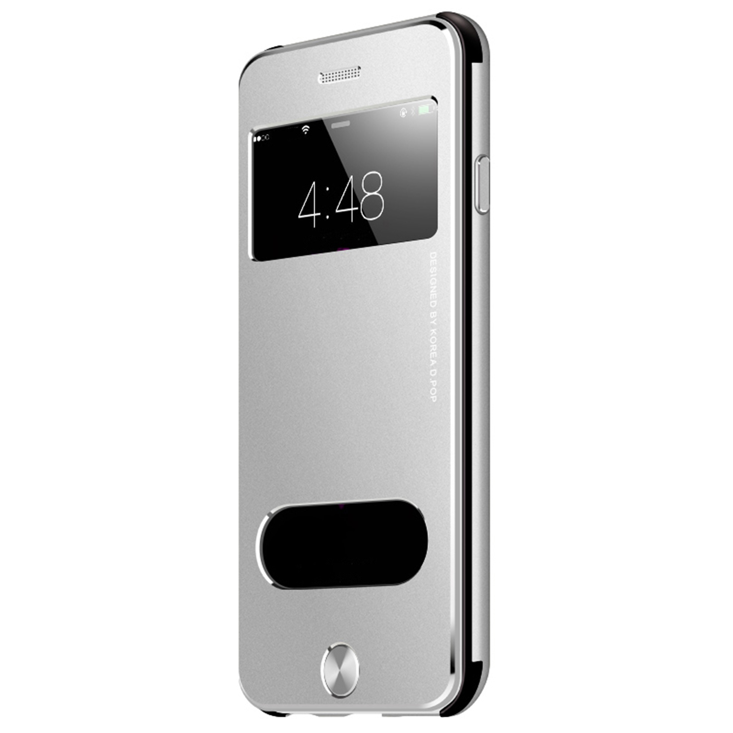 Apple iPhone 5, 5s, 6, 6s, 6 Plus, 6s Plus, SE, 7, 7 Plus Aluminium Hülle „Sanders“ Silber