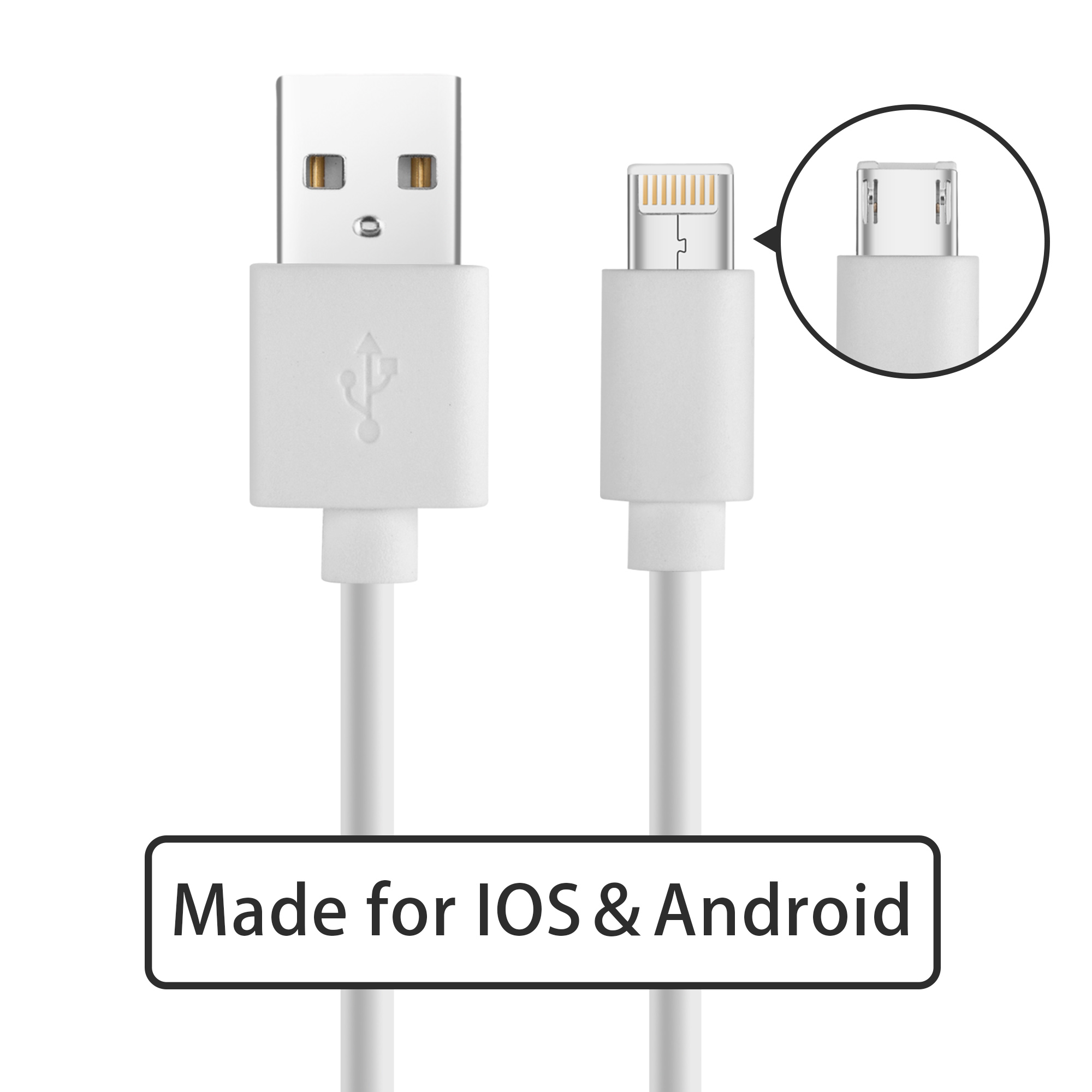 Ladekabel 2 In 1 Ladegerät Kabel Lightning Und Micro Usb Für Apple